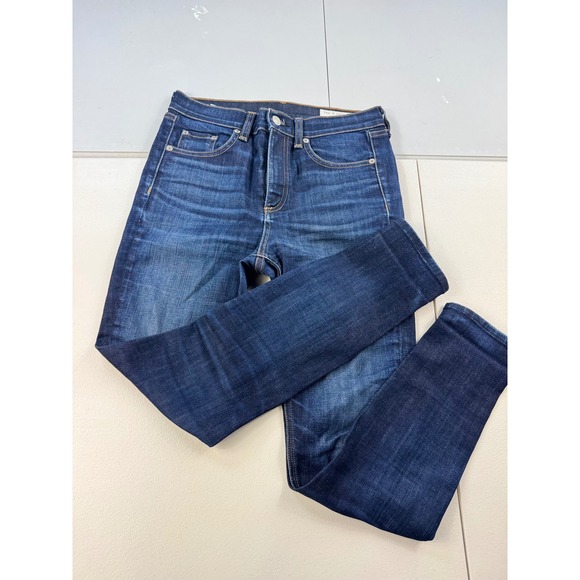 Rag & Bone High Rise Ankle Skinny Jeans Women's Size 25 Dark Wash Denim - Picture 1 of 11